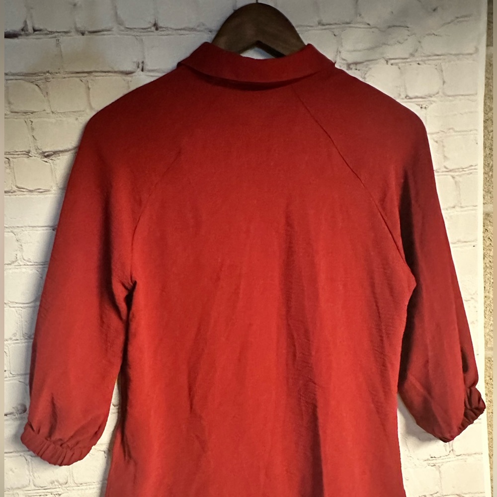 Express Button Down Dark Red Blouse - image 5